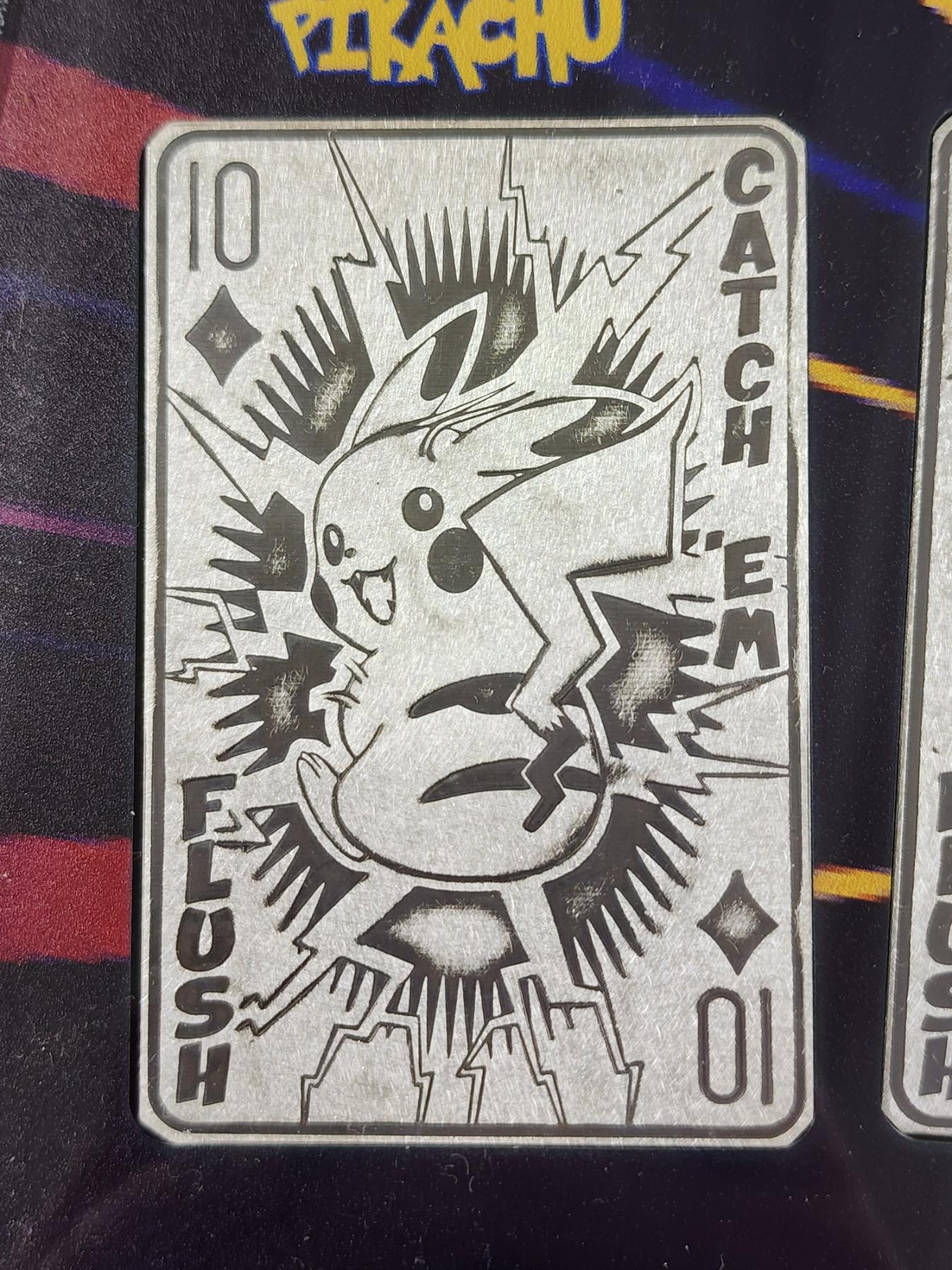 Framed Silver Pokemon Set - St. Louis Mint Catch 'Em Flush 5 x 1 oz Silver Bars