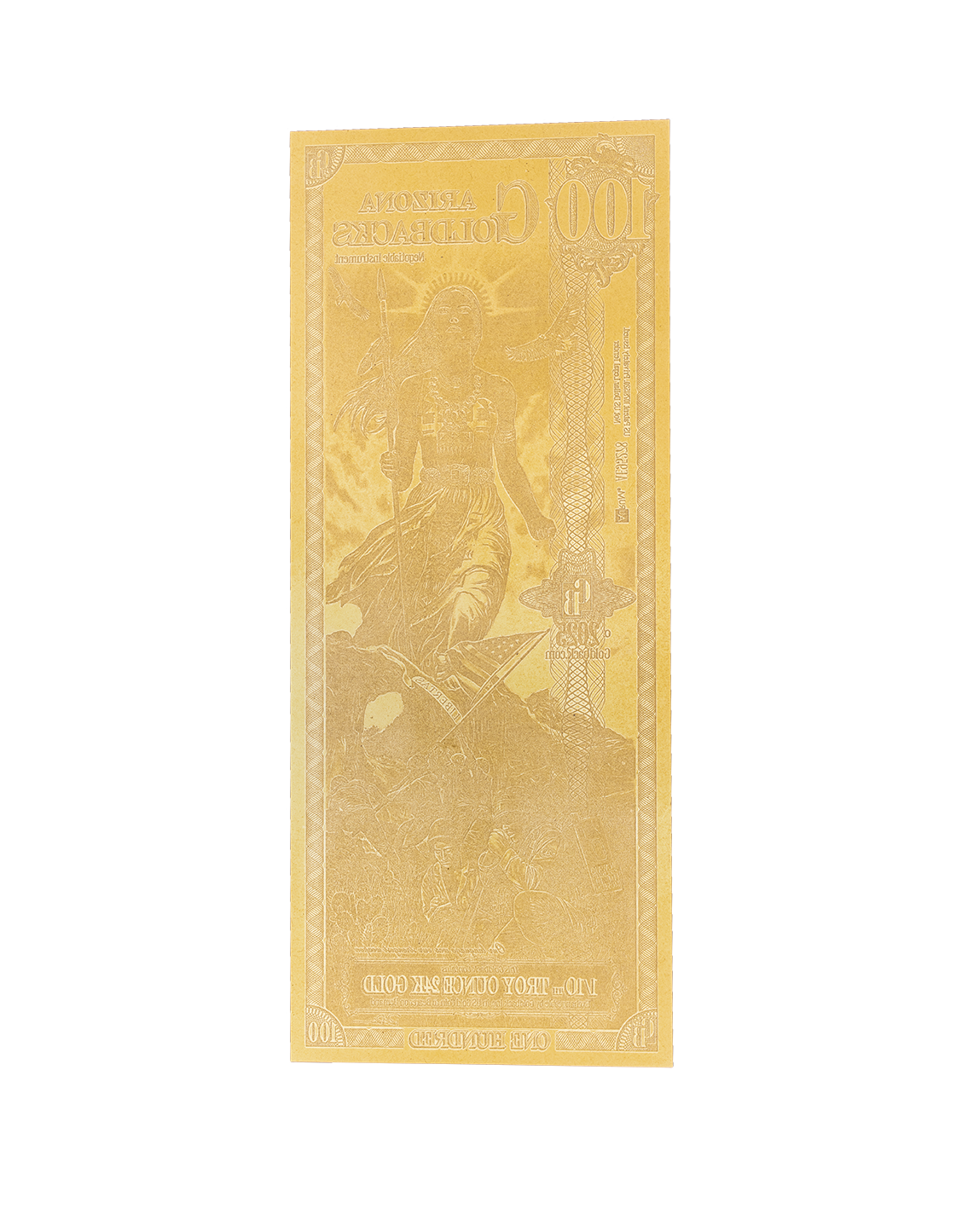 100 Arizona Goldback - Alpha Edition (α) | Aurum Gold Foil Note (24k)