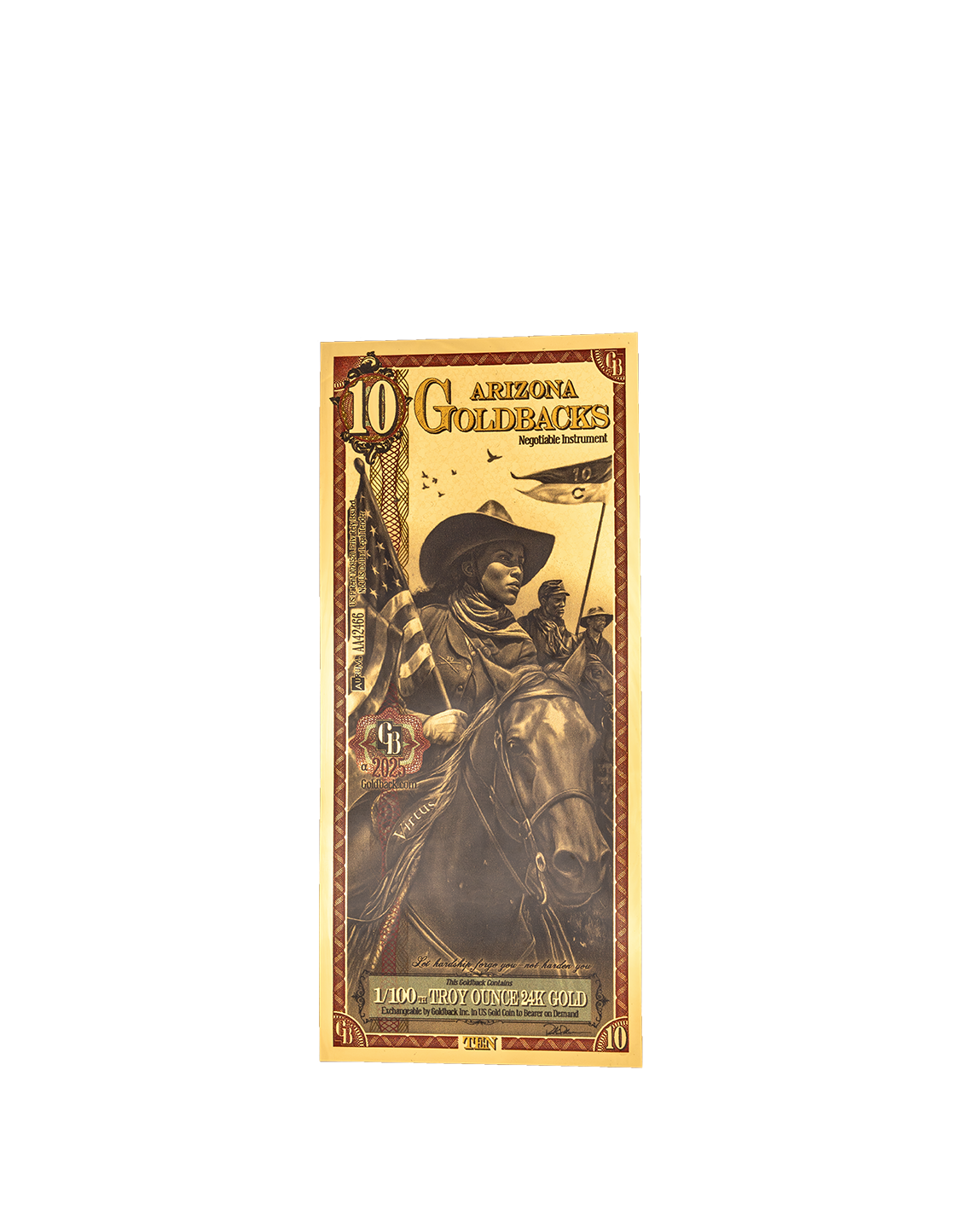 10 Arizona Goldback - Alpha Edition (α) | Aurum Gold Foil Note (24k)