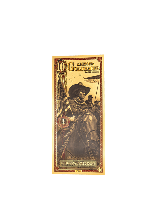 10 Arizona Goldback - Alpha Edition (α) | Aurum Gold Foil Note (24k)