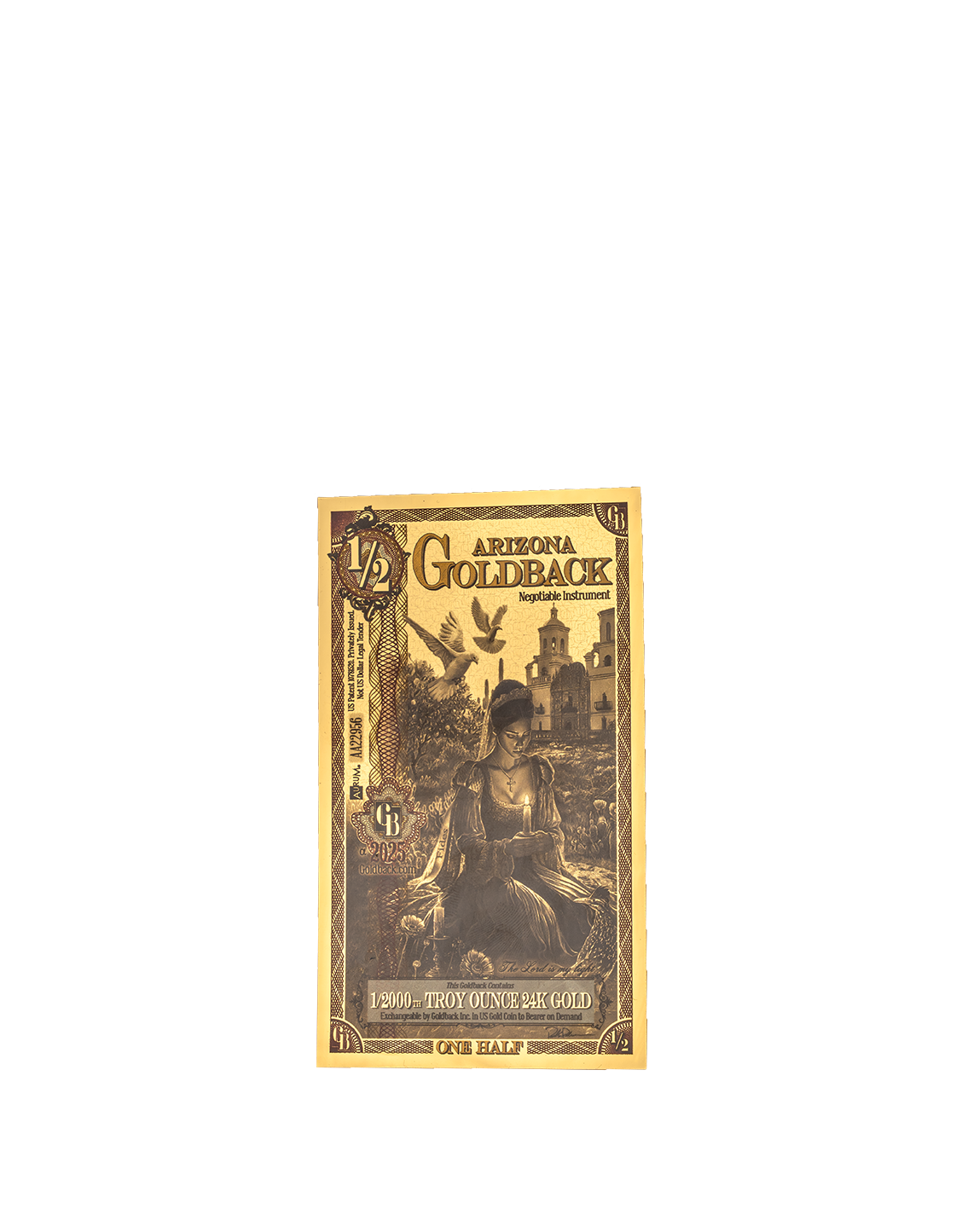 1/2 Arizona Goldback - Aurum Gold Foil Note (24k)
