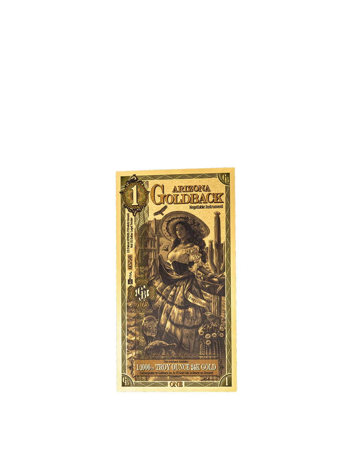 1 Arizona Goldback - | Aurum Gold Foil Note (24k)
