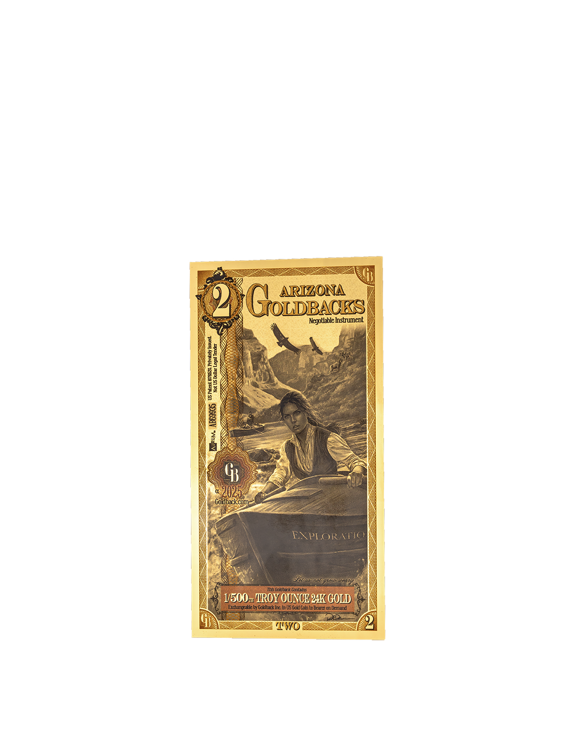 2 Arizona Goldback - Alpha Edition (α) | Aurum Gold Foil Note (24k)