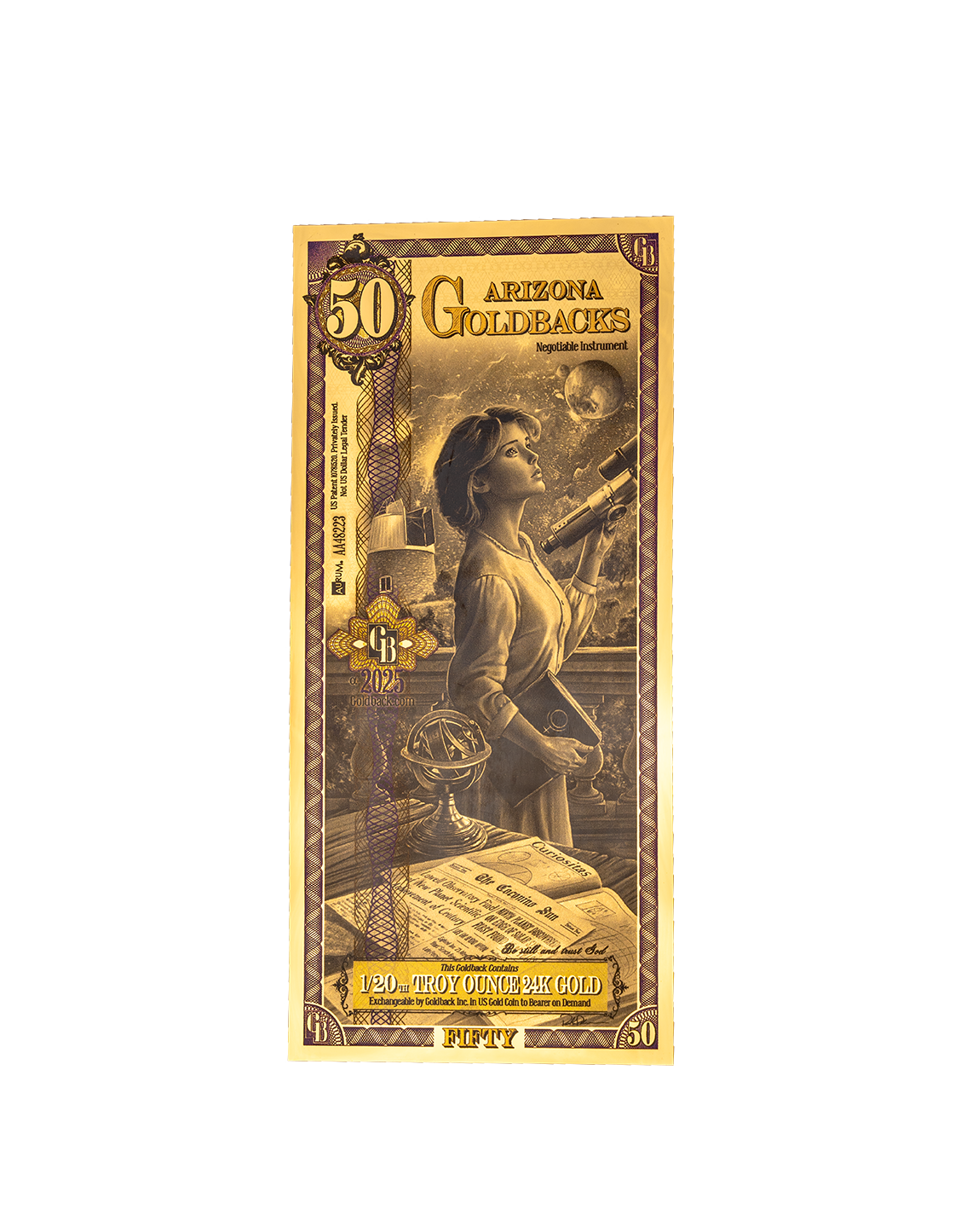 50 Arizona Goldback - Alpha Edition (α) | Aurum Gold Foil Note (24k)