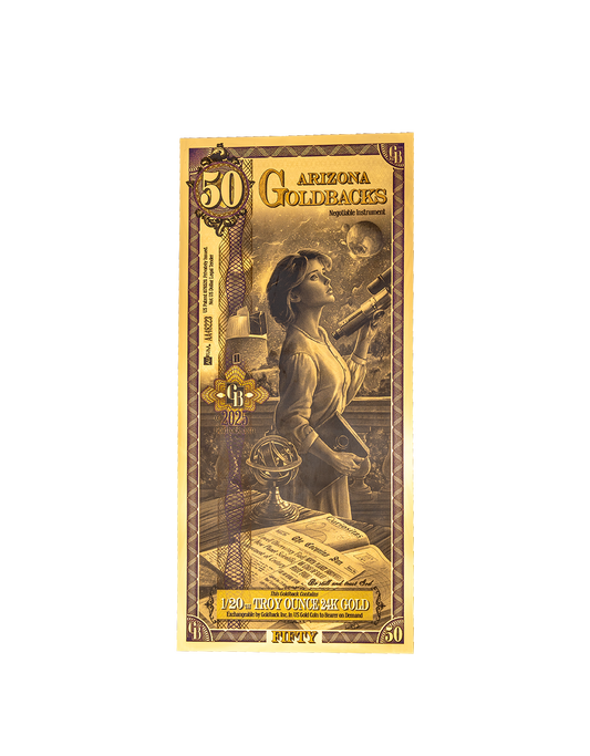 50 Arizona Goldback - Alpha Edition (α) | Aurum Gold Foil Note (24k)