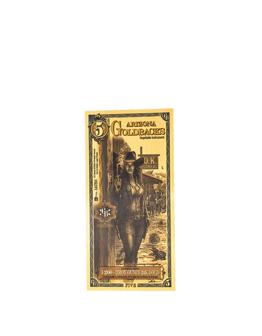 5 Arizona Goldback - Alpha Edition (α) | Aurum Gold Foil Note (24k)