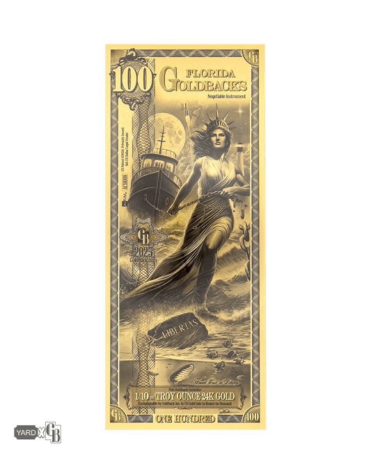 100 Florida Goldback - Alpha Edition (α) | Aurum Gold Foil Note (24k)