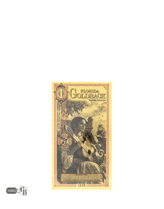 1 Florida Goldback - Alpha Edition (α) | Aurum Gold Foil Note (24k)