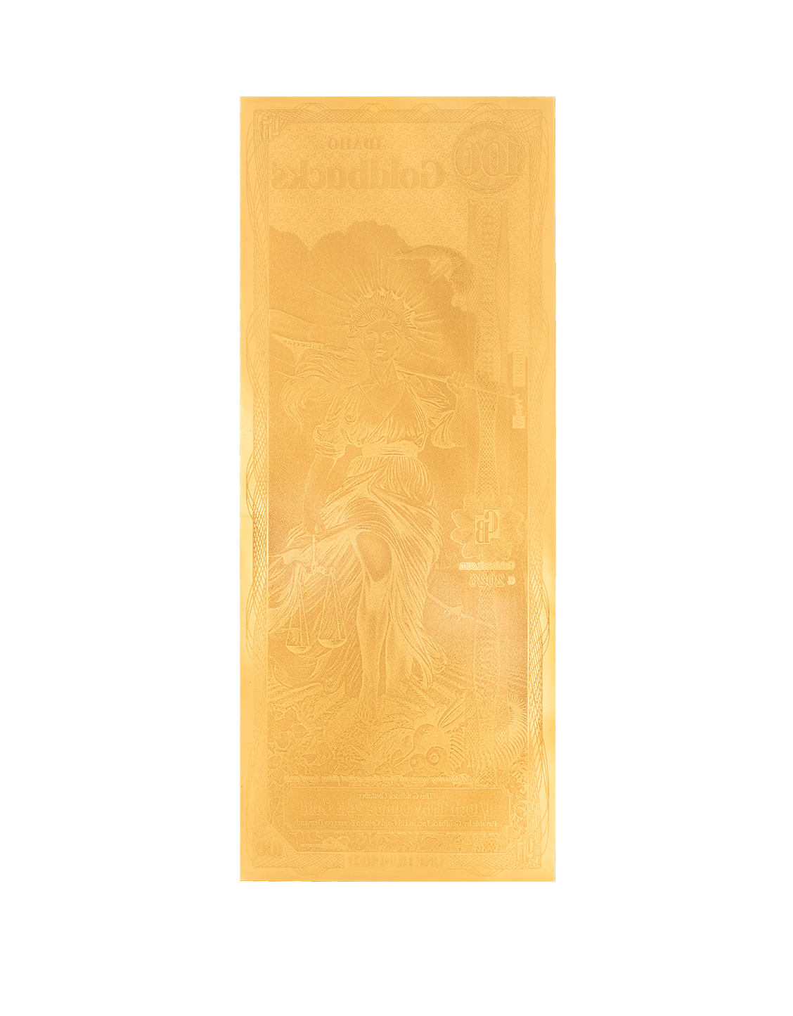 100 Idaho Goldback - Alpha Edition (α) | Aurum Gold Foil Note (24k)