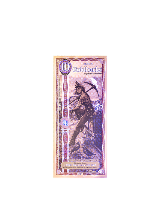 10 Idaho Goldback - Alpha Edition (α) | Aurum Gold Foil Note (24k)