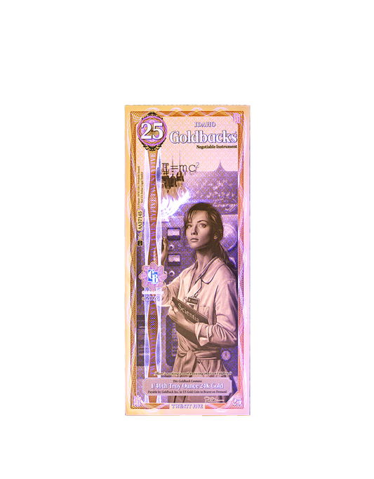 25 Idaho Goldback - Alpha Edition (α) | Aurum Gold Foil Note (24k)