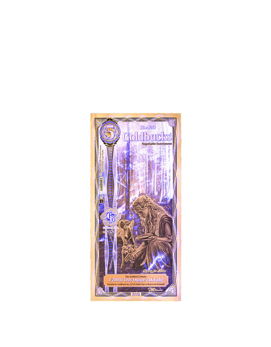 5 Idaho Goldback - Alpha Edition (α) | Aurum Gold Foil Note (24k)