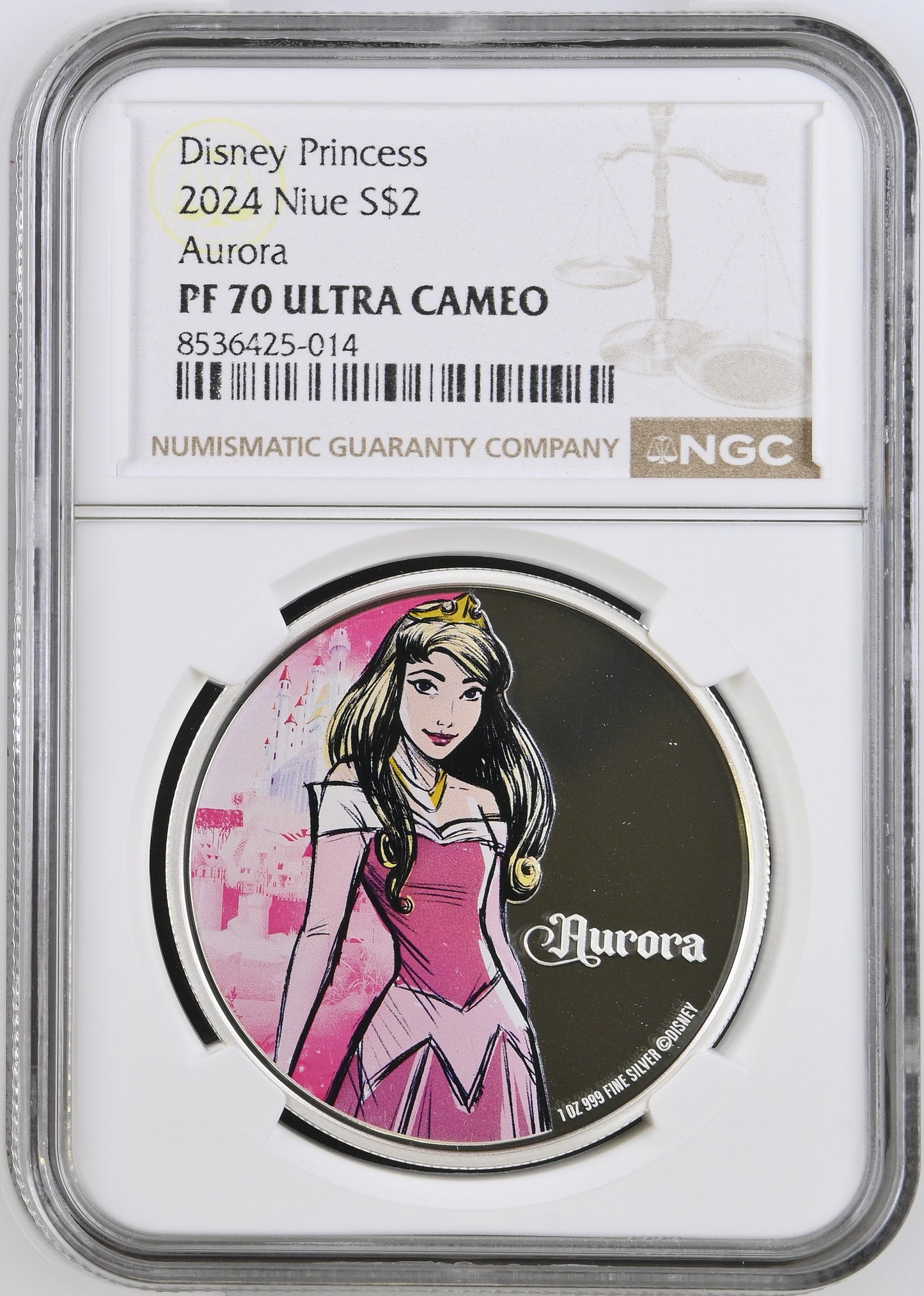 2024 Niue Disney Princess Aurora 1 oz Silver Proof Coin [NGC PR70]