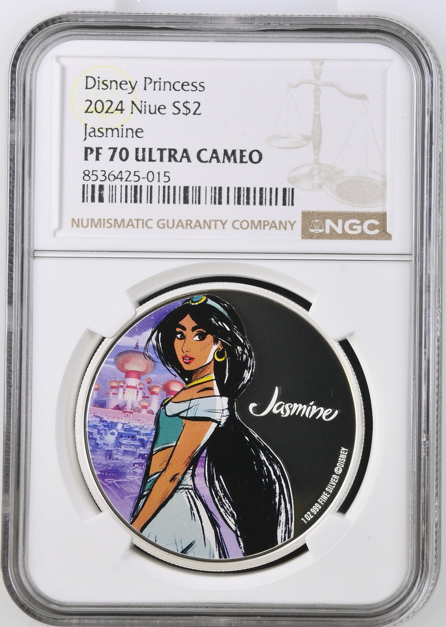 2024 Niue Disney Princess Jasmine 1 oz Silver Proof Coin [NGC PR70]