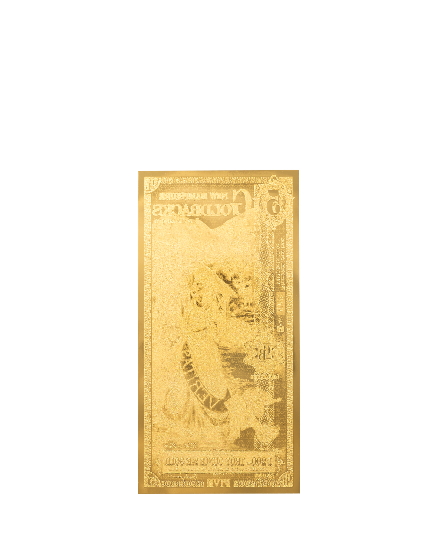 5 New Hampshire Goldback | Aurum Gold Foil Note (24k)