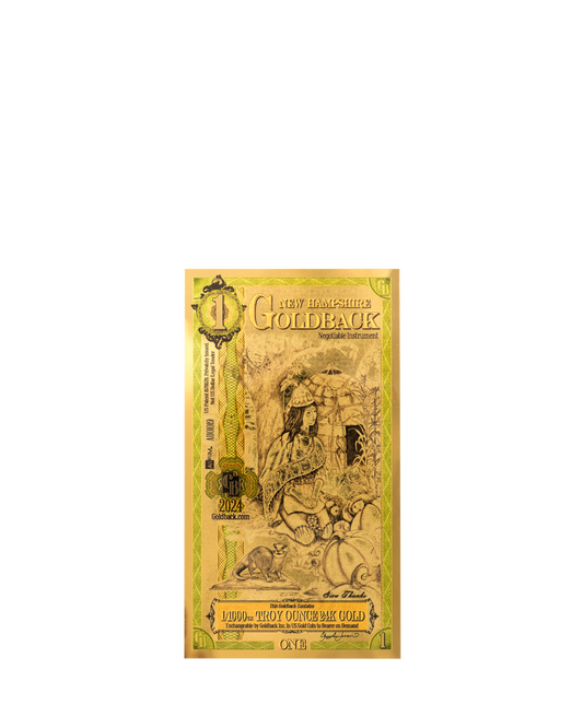 1 New Hampshire Goldback | Aurum Gold Foil Note (24k)