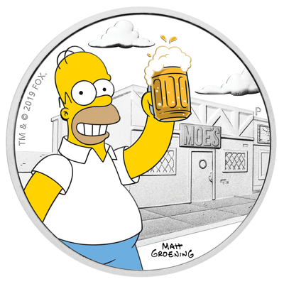 2019 The Simpsons™ – Homer Simpson 1oz Silver Proof Coin [NGC PF70]