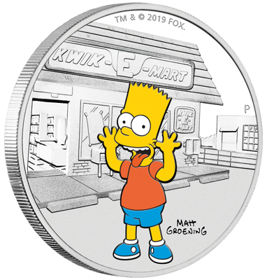 2019 The Simpsons™ – Bart Simpson 1oz Silver Proof Coin [NGC PF70]