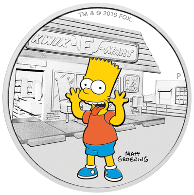 2019 The Simpsons™ – Bart Simpson 1oz Silver Proof Coin [NGC PF70]