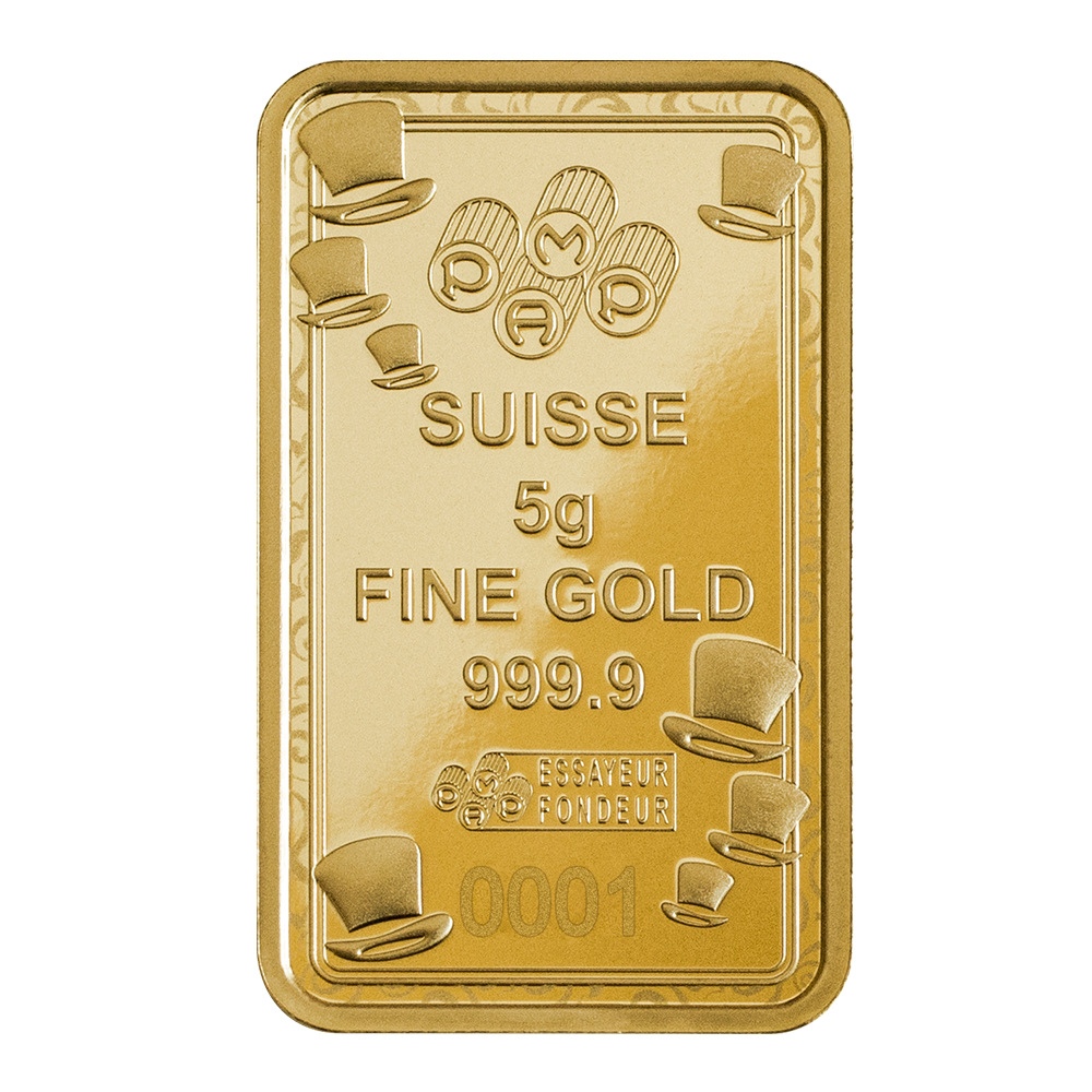 Willy Wonka® - 5g Pure Gold Bar PAMP (Golden Ticket)